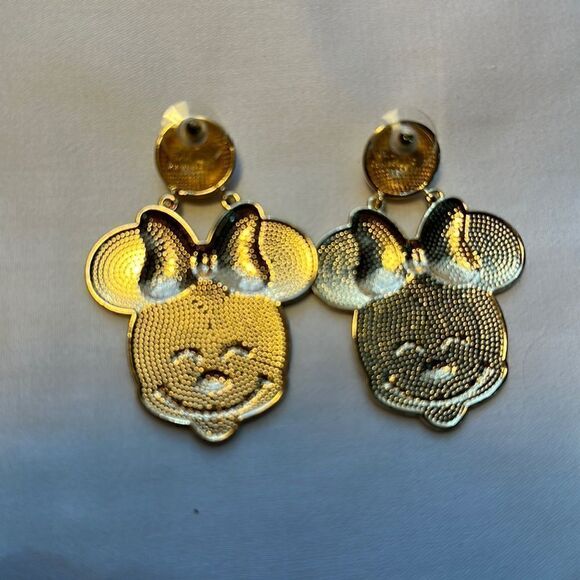 Pierced Earrings Disney Baublebar Minnie Post Hearts Sparkling Rhinestones - Picture 6 of 7